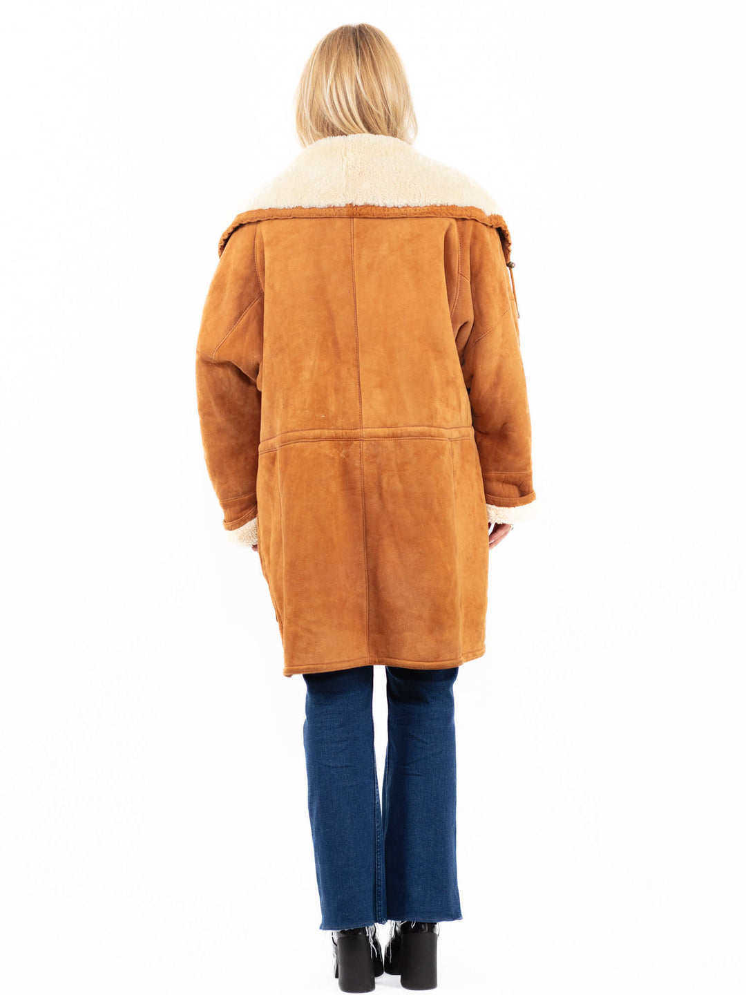 Vintage 90's Women Sheepskin Coat in BrownA0063