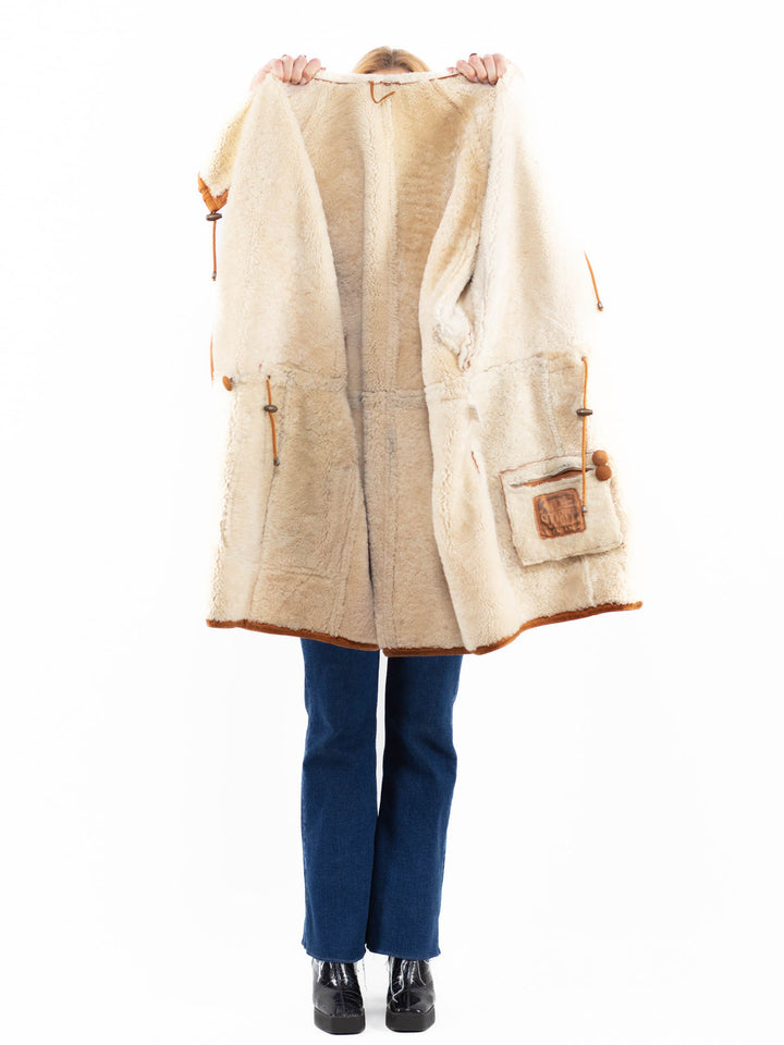 Vintage 90's Women Sheepskin Coat in BrownA0063