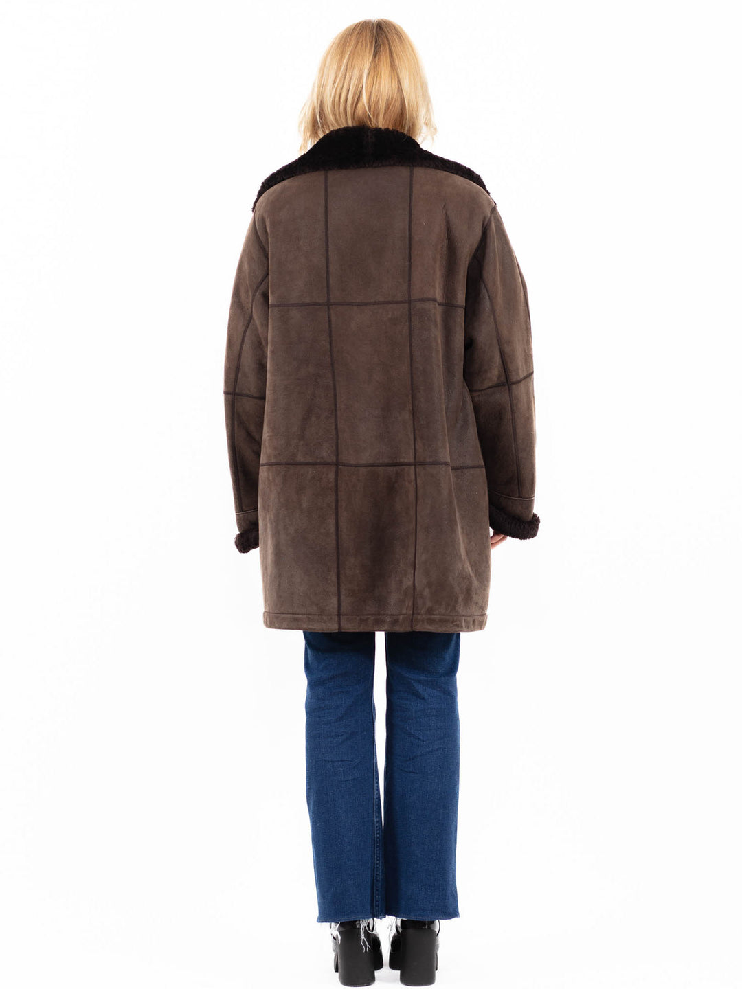 Vintage 90's Women Sheepskin Coat in BrownA0064