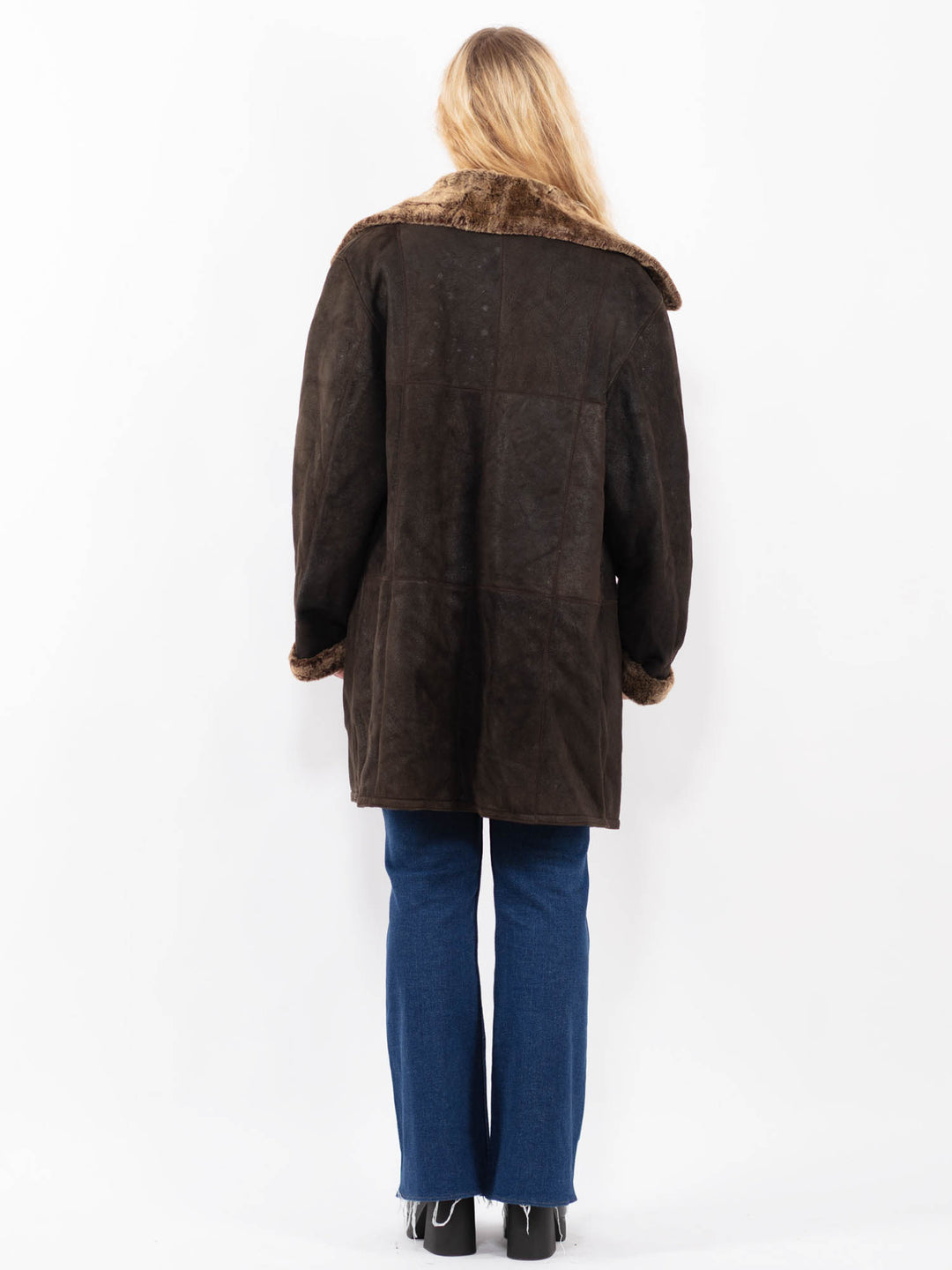 Vintage 90's Women Sheepskin Coat in BrownA0378