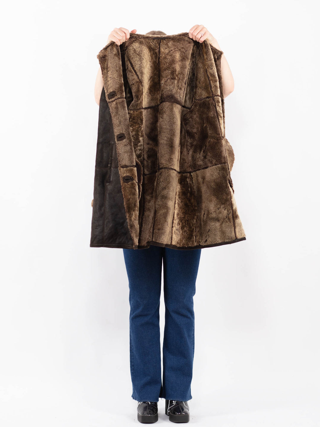 Vintage 90's Women Sheepskin Coat in BrownA0378