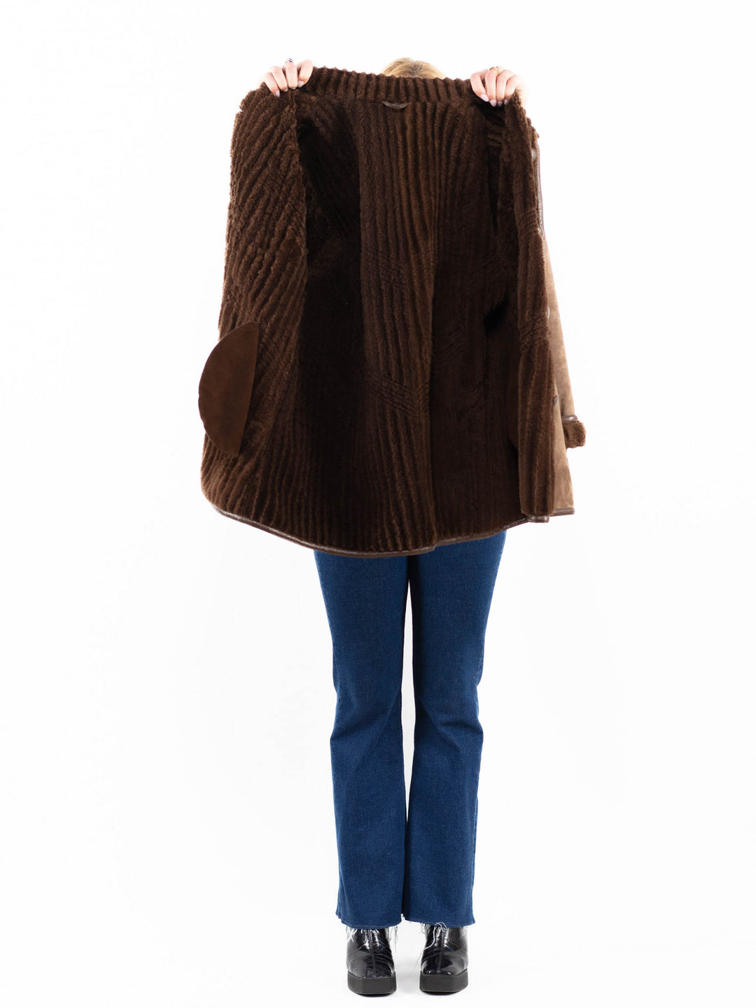 Vintage 90's Women Sheepskin Coat in BrownA0067