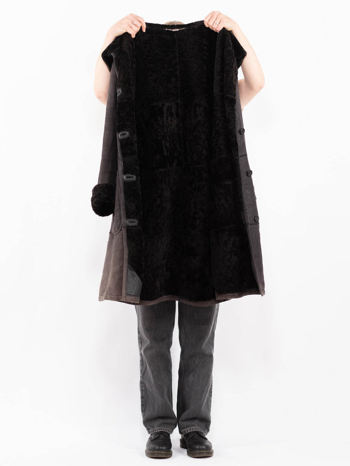 Vintage 90's Women Sheepskin Coat in BrownA0622