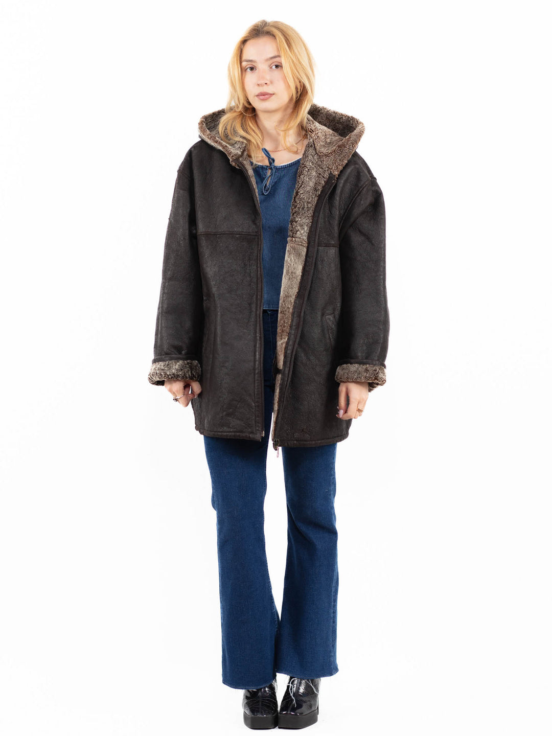 Vintage 90's Women Sheepskin in BrownA0070