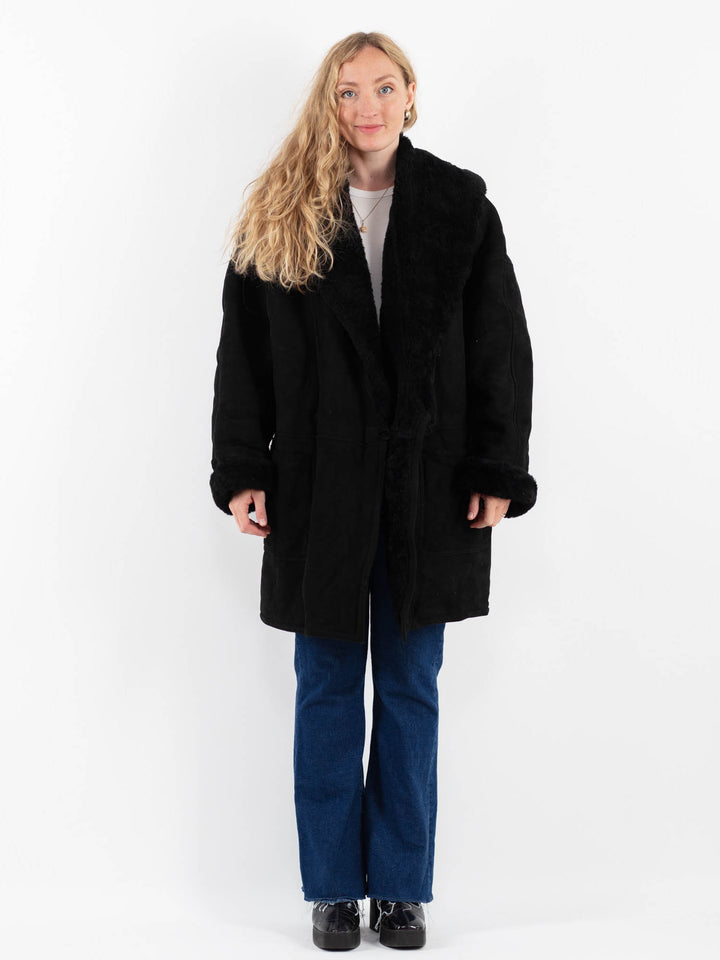 Vintage 90's Women Sheepskin in BlackV9882