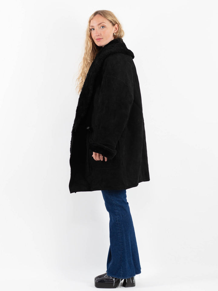 Vintage 90's Women Sheepskin in BlackV9882