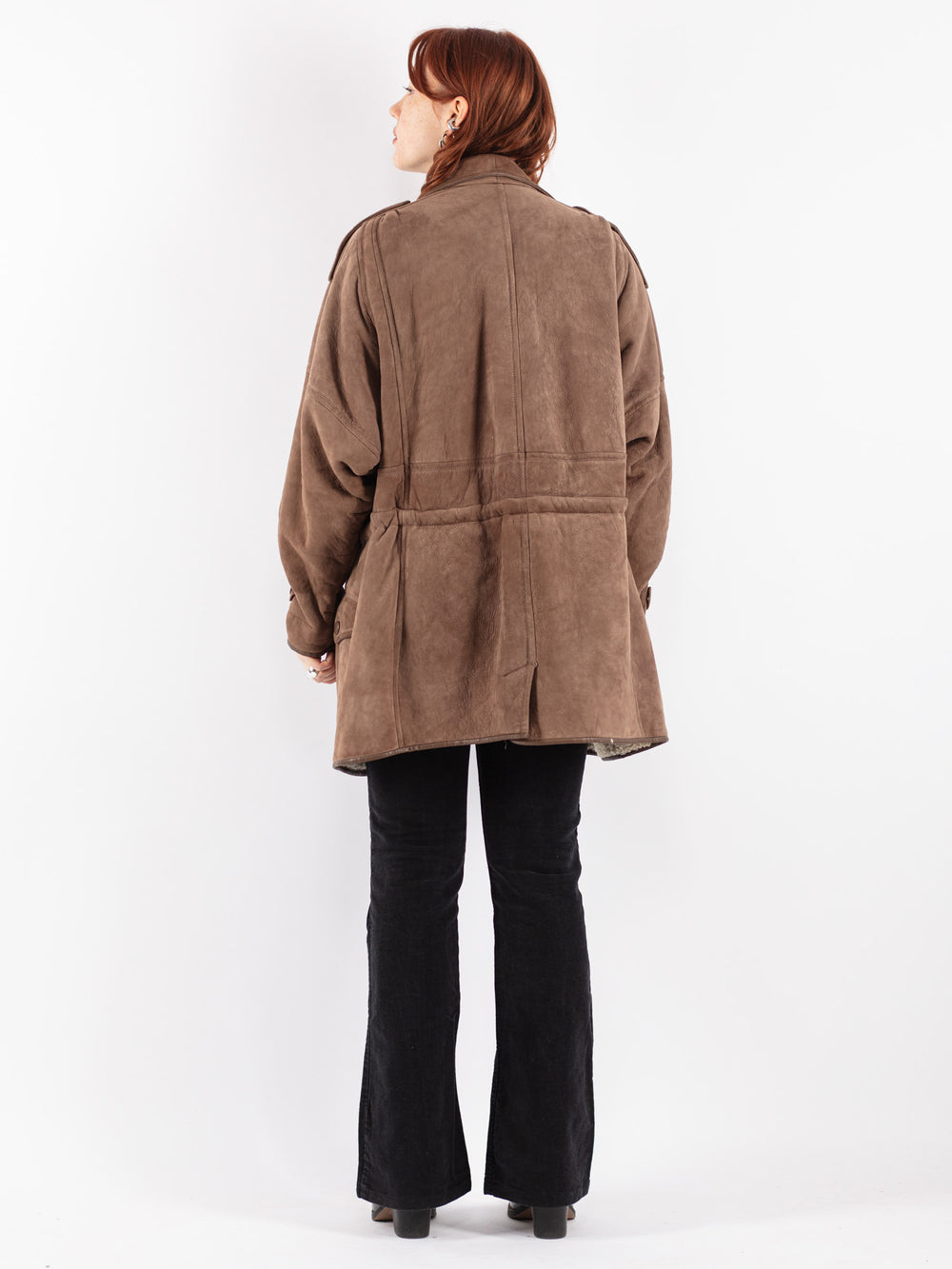 Vintage 90's Women Sheepskin Coat in Brown