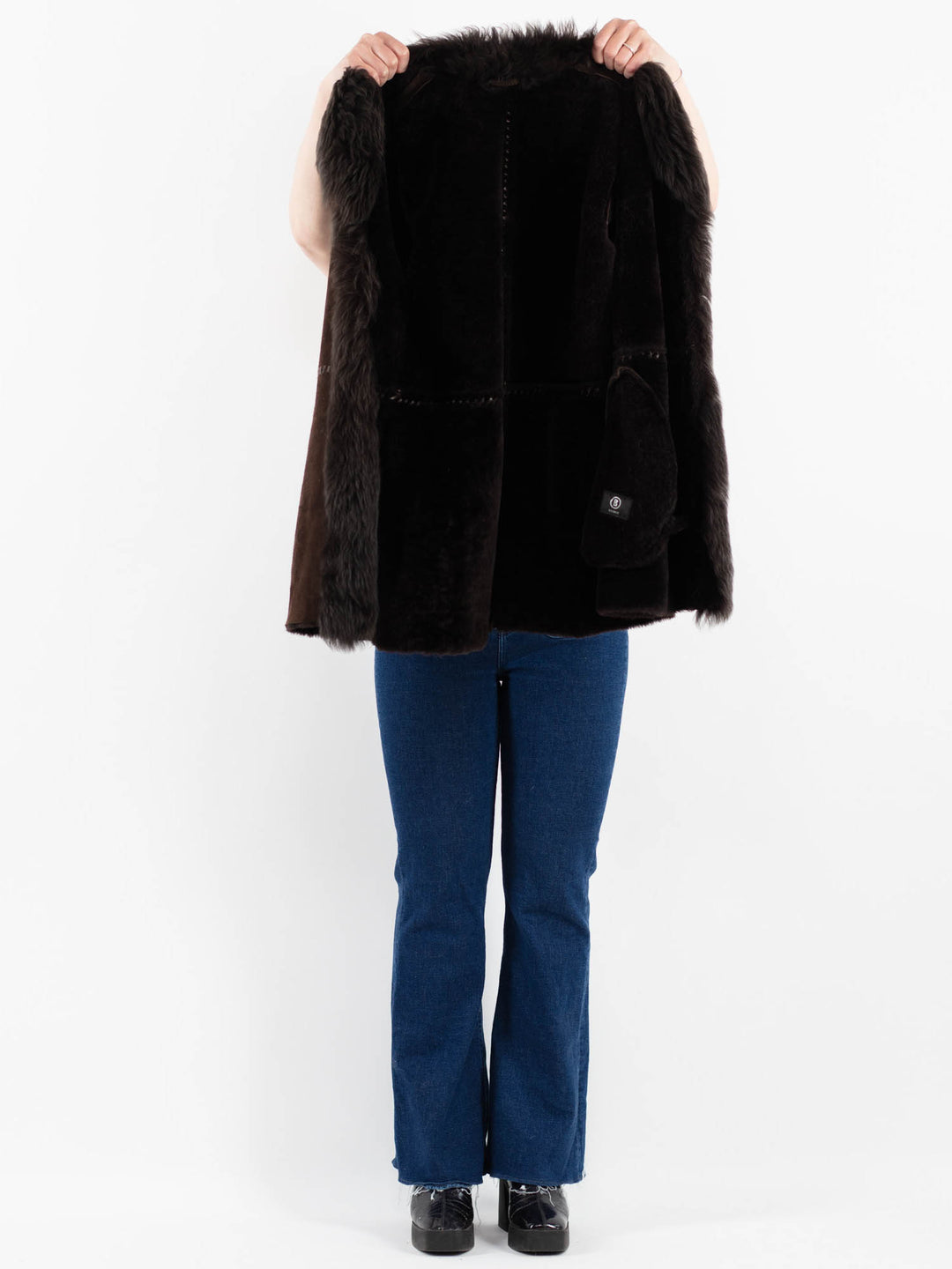 Vintage 90's Women Sheepskin Coat in BrownV9884