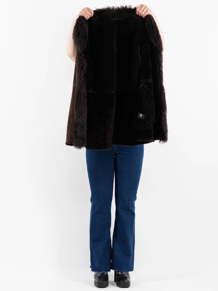 Vintage 90's Women Sheepskin Coat in BrownV9884