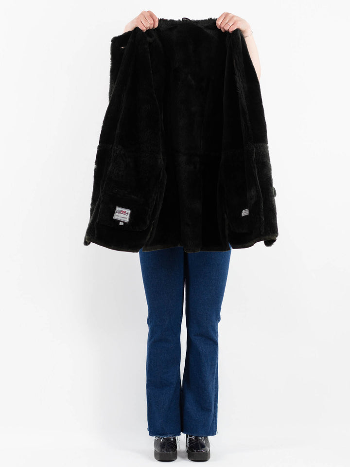 Vintage 90's Women Sheepskin Coat in GreenV9886