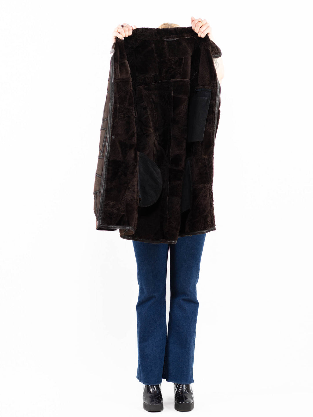 Vintage 90's Women Sheepskin Coat in BrownA0077