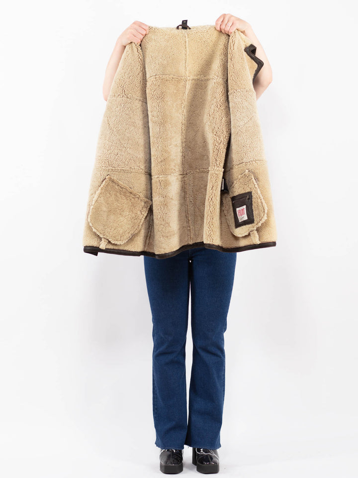 Vintage 90's Women Sheepskin Coat in BrownA0388