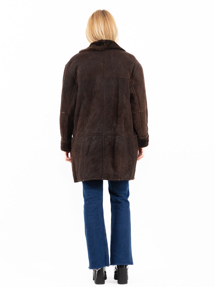 Vintage 90's Women Sheepskin Coat in BrownA0083