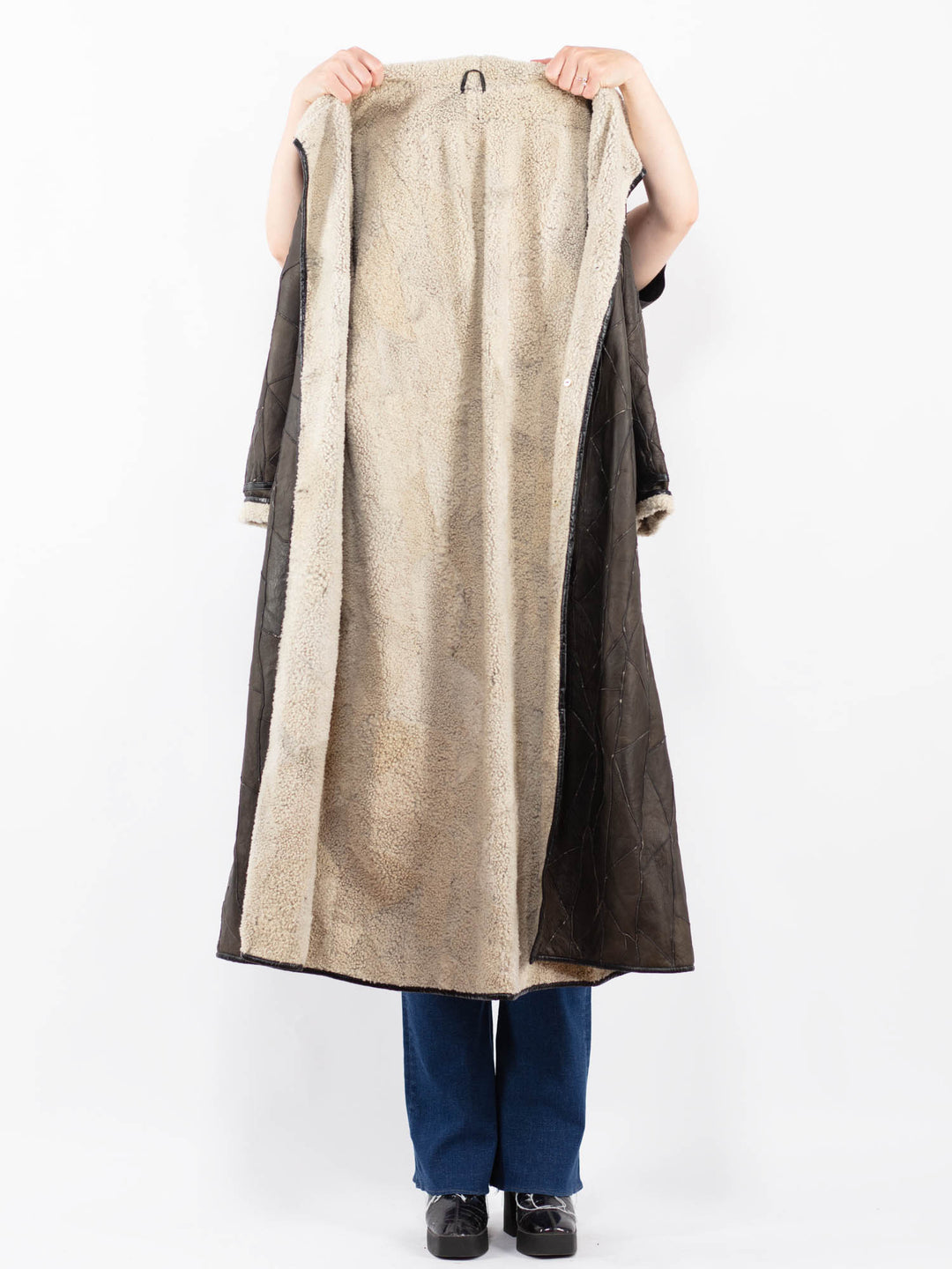 Vintage 90's Women Sheepskin in BrownA0394