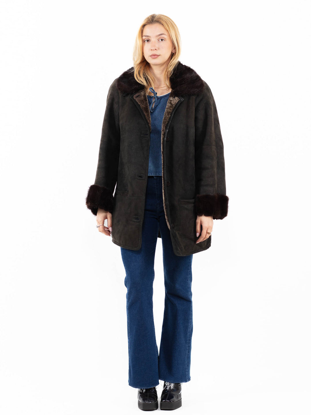 Vintage 90's Women Sheepskin Coat in A0085