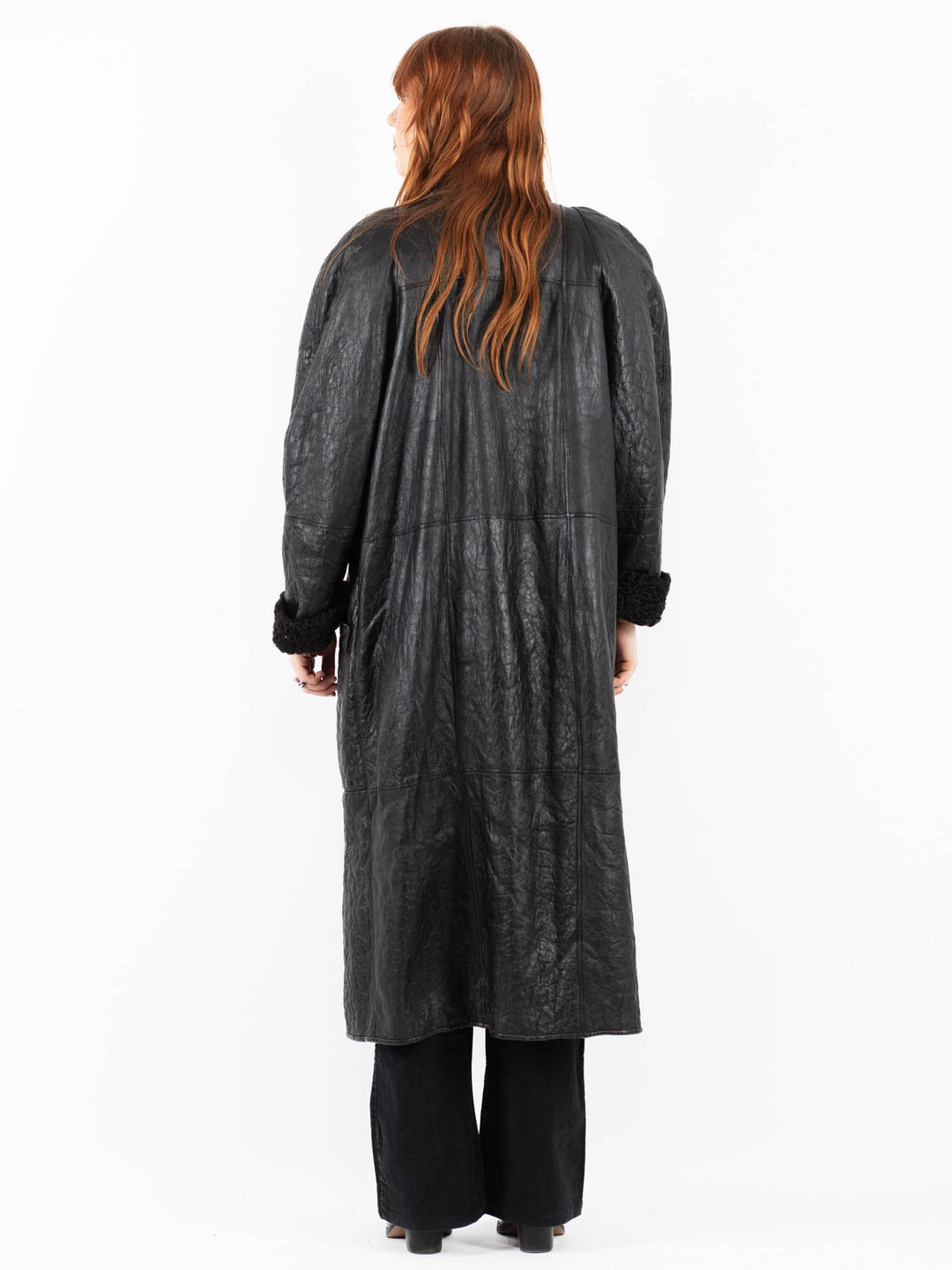 Vintage 90's Women Sheepskin Coat in BlackV9806