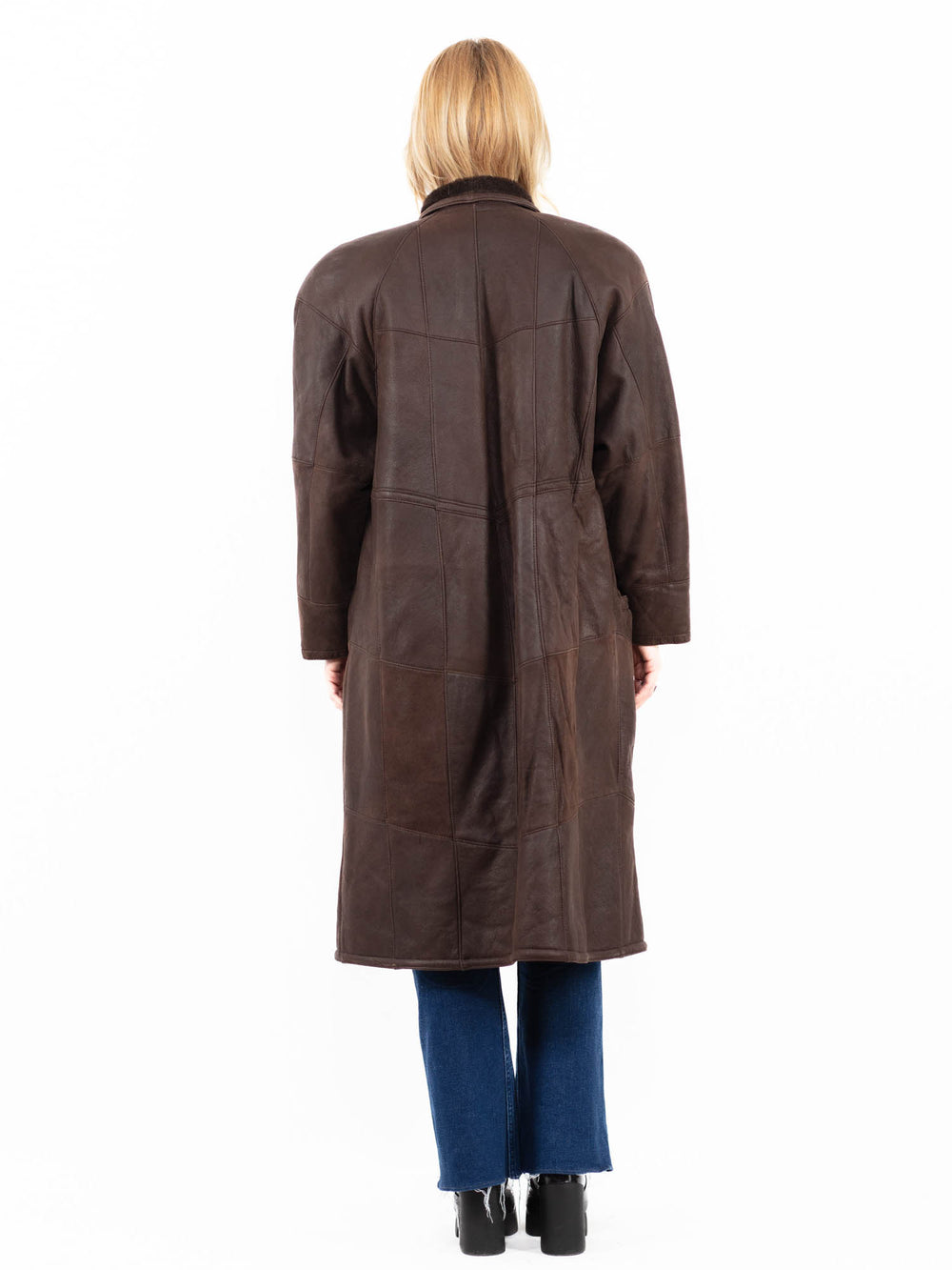 Vintage 90's Women Sheepskin Coat in BrownA0100