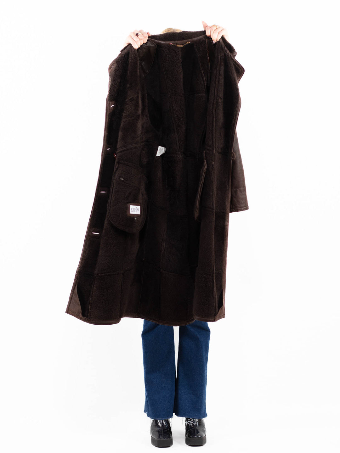 Vintage 90's Women Sheepskin Coat in BrownA0100