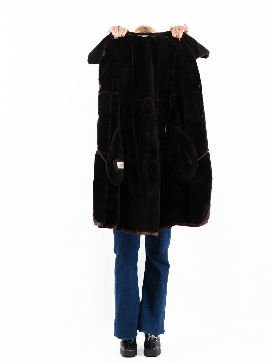 Vintage 90's Women Sheepskin Coat in BrownA0101