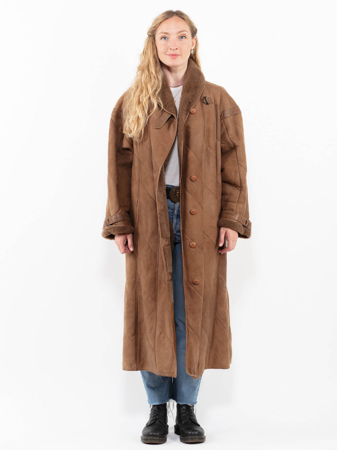 Vintage 90's Women Sheepskin in BrownA0315