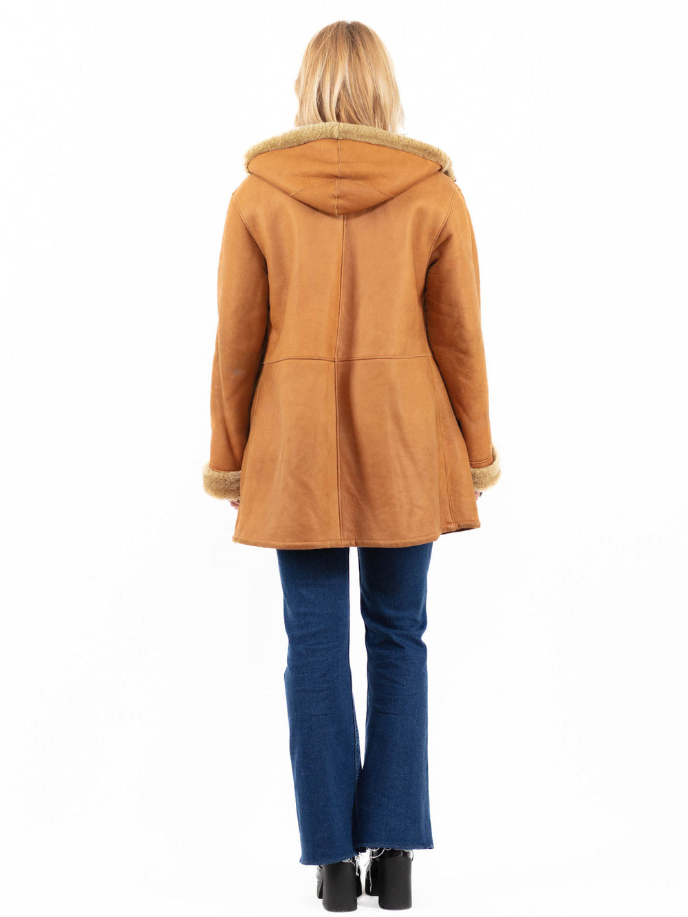 Vintage 90's Women Sheepskin Coat in BrownA0105