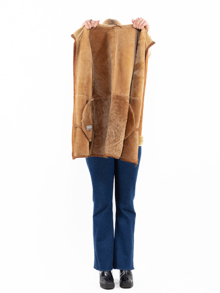 Vintage 90's Women Sheepskin Coat in BrownA0105