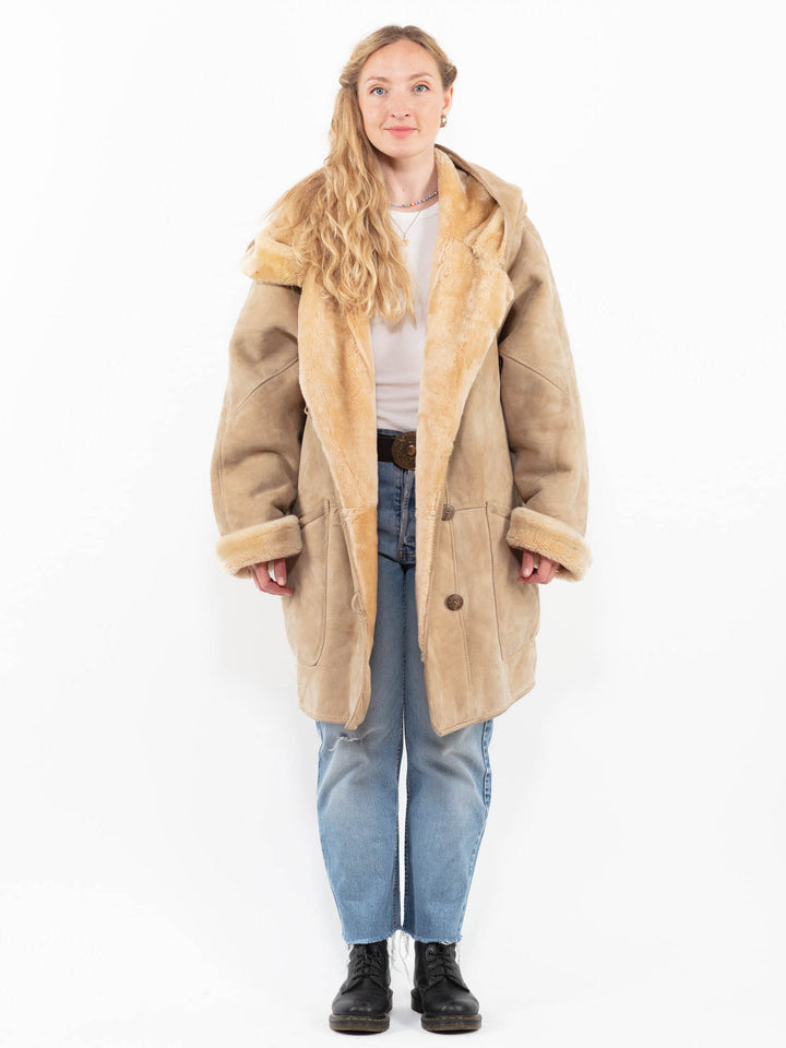 Vintage 90's Women Sheepskin in BeigeA0318