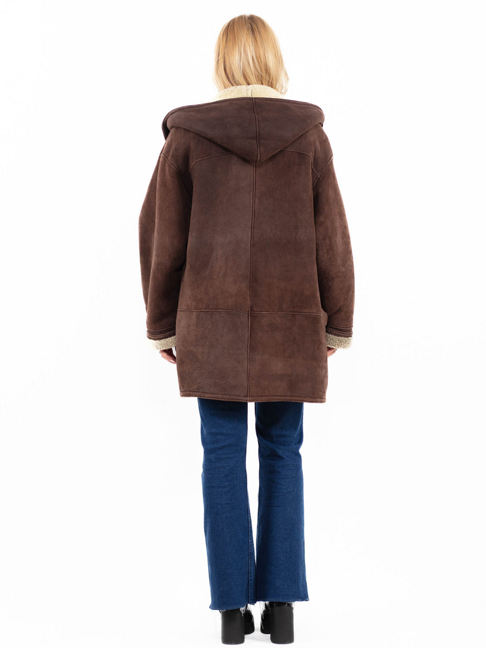 Vintage 90's Women Sheepskin Coat in BrownA0109