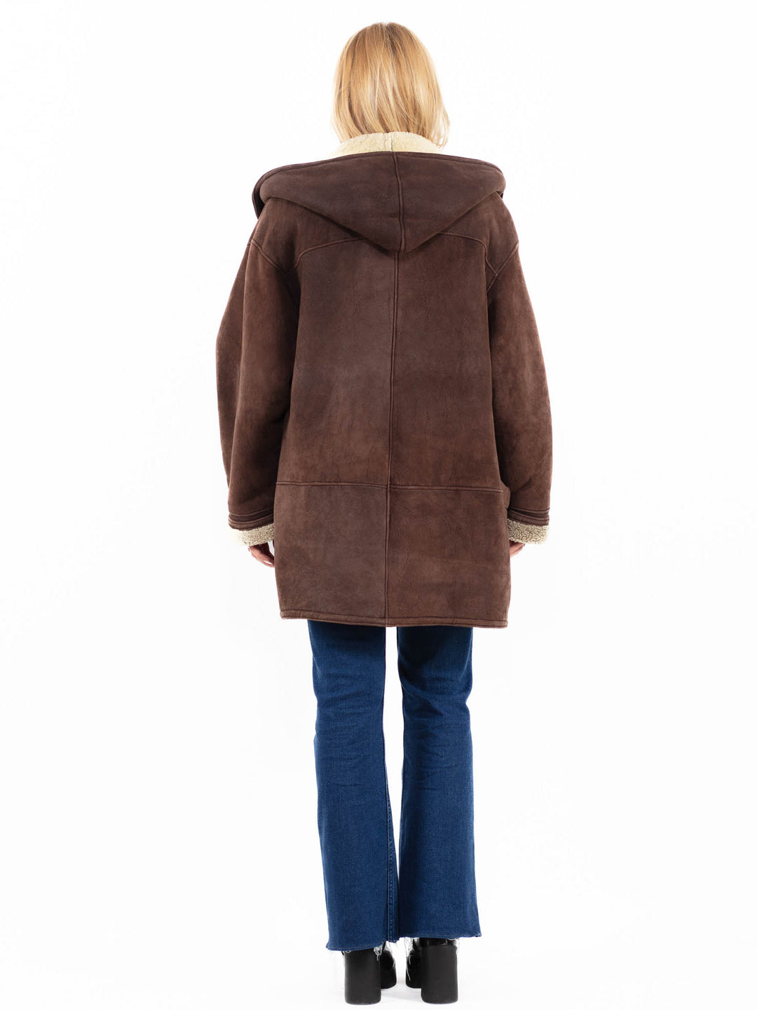 Vintage 90's Women Sheepskin Coat in BrownA0109