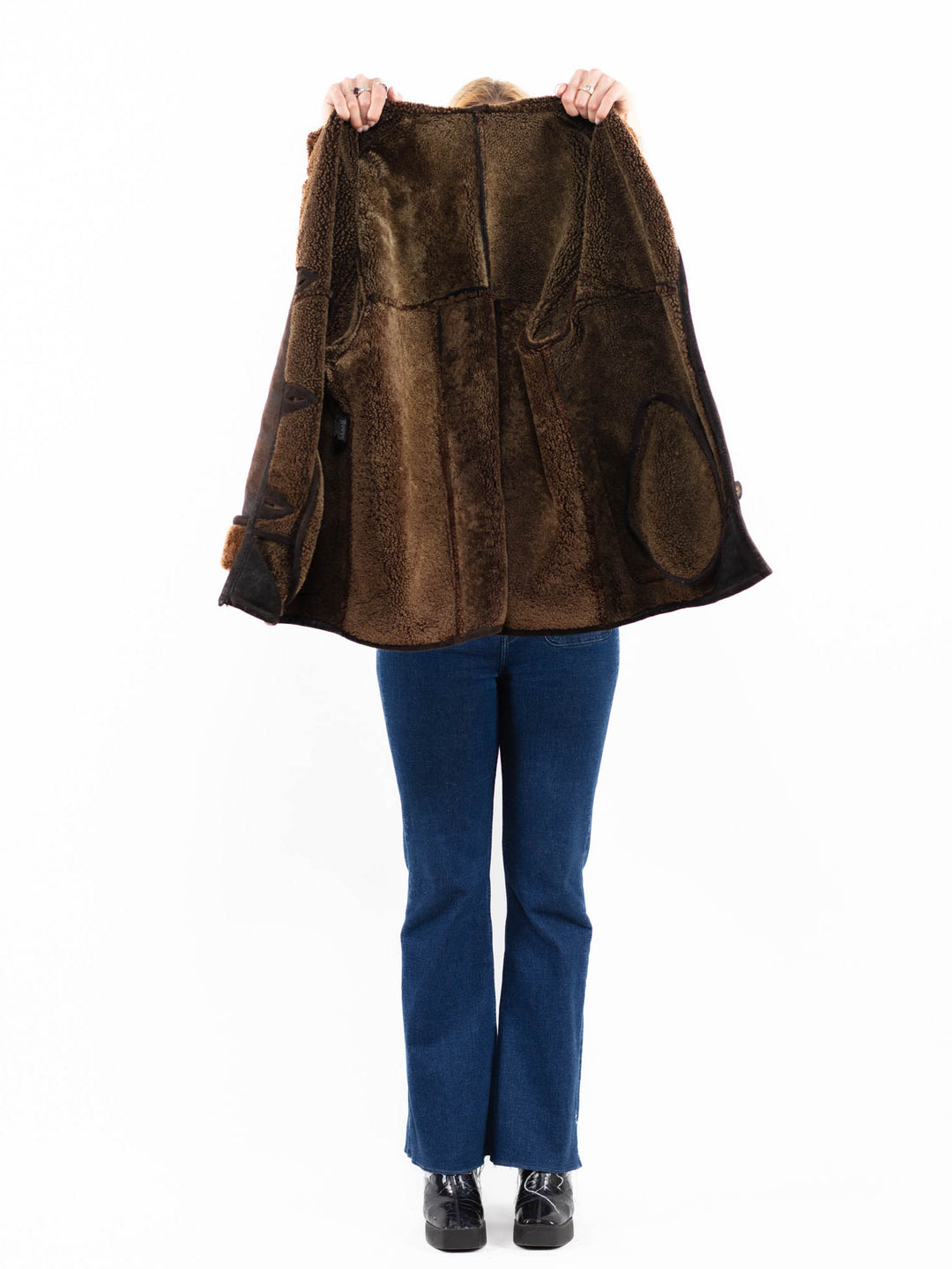 Vintage 90's Women Sheepskin Coat in BrownA0110
