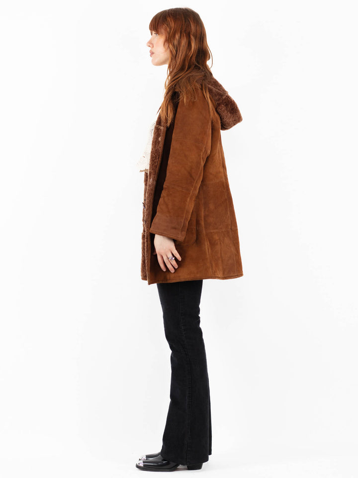 Vintage 90's Women Sheepskin in BrownV9817
