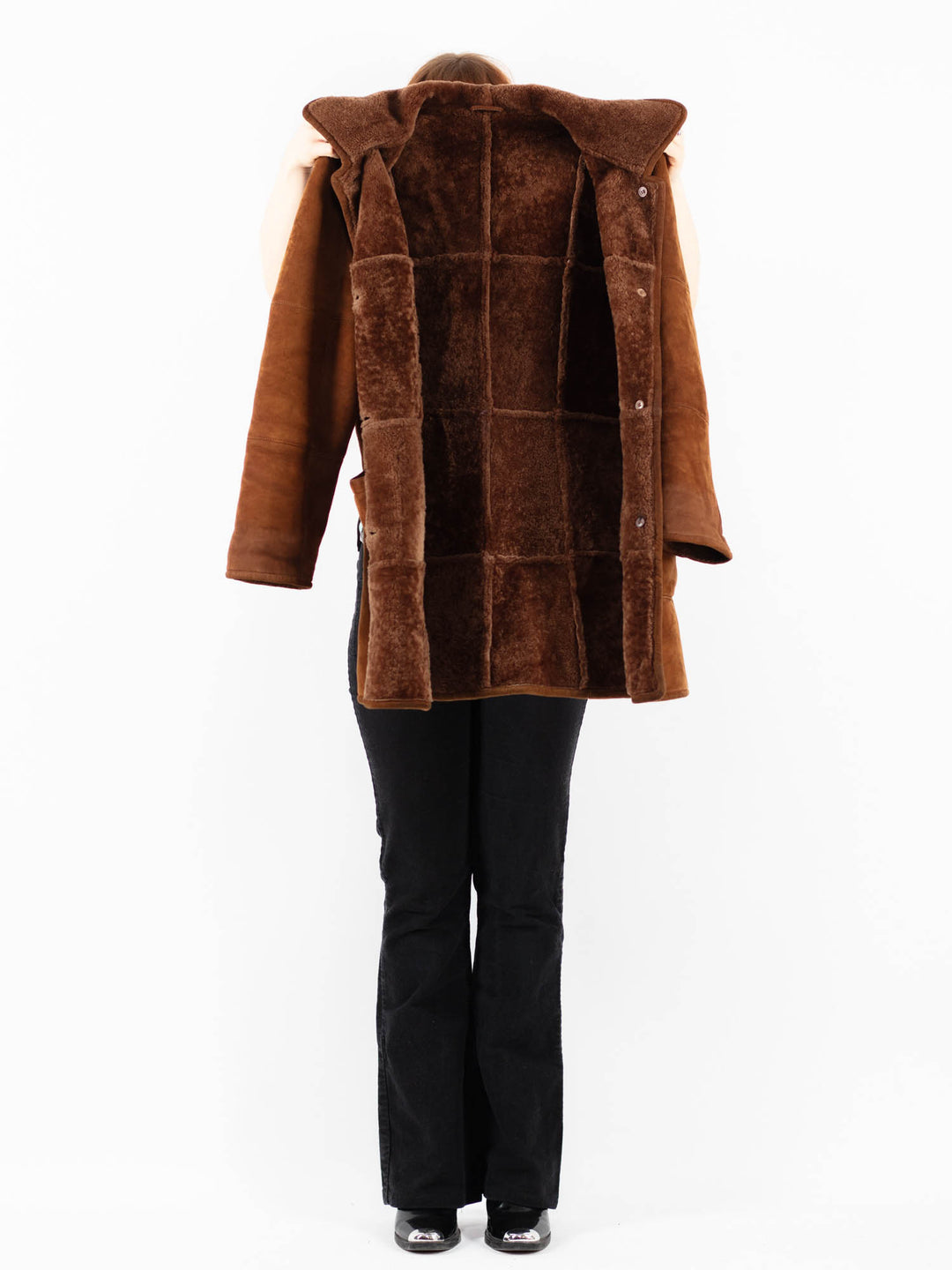Vintage 90's Women Sheepskin in BrownV9817