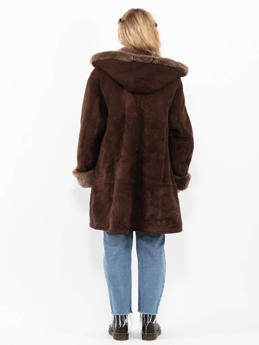 Vintage 90's Women Sheepskin Coat in BrownA0322