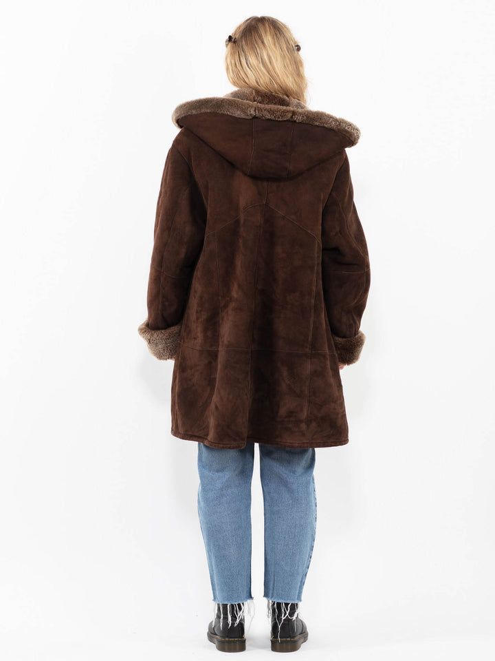 Vintage 90's Women Sheepskin Coat in BrownA0322