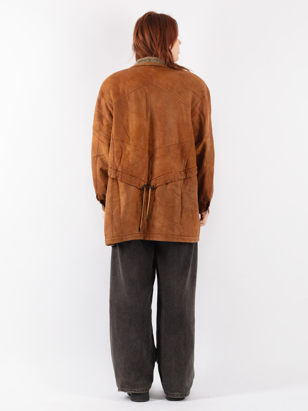 Vintage 90's Women Sheepskin Coat in Brown