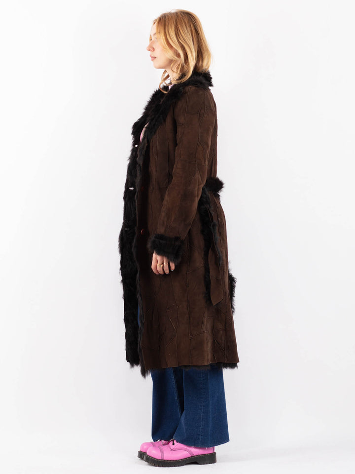 Vintage 90's Women Sheepskin Coat in BrownV9580