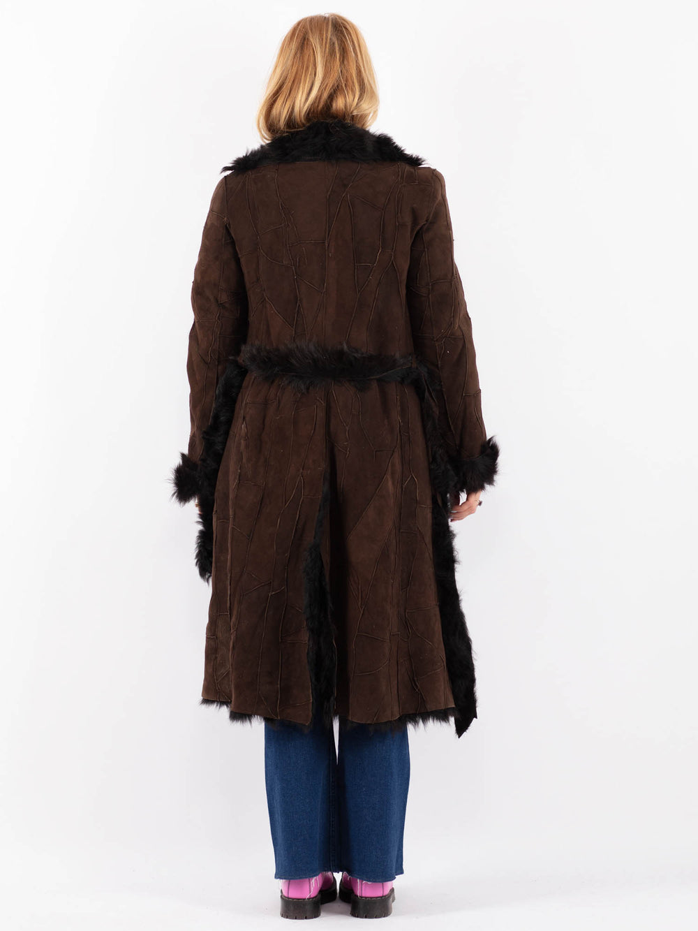 Vintage 90's Women Sheepskin Coat in BrownV9580