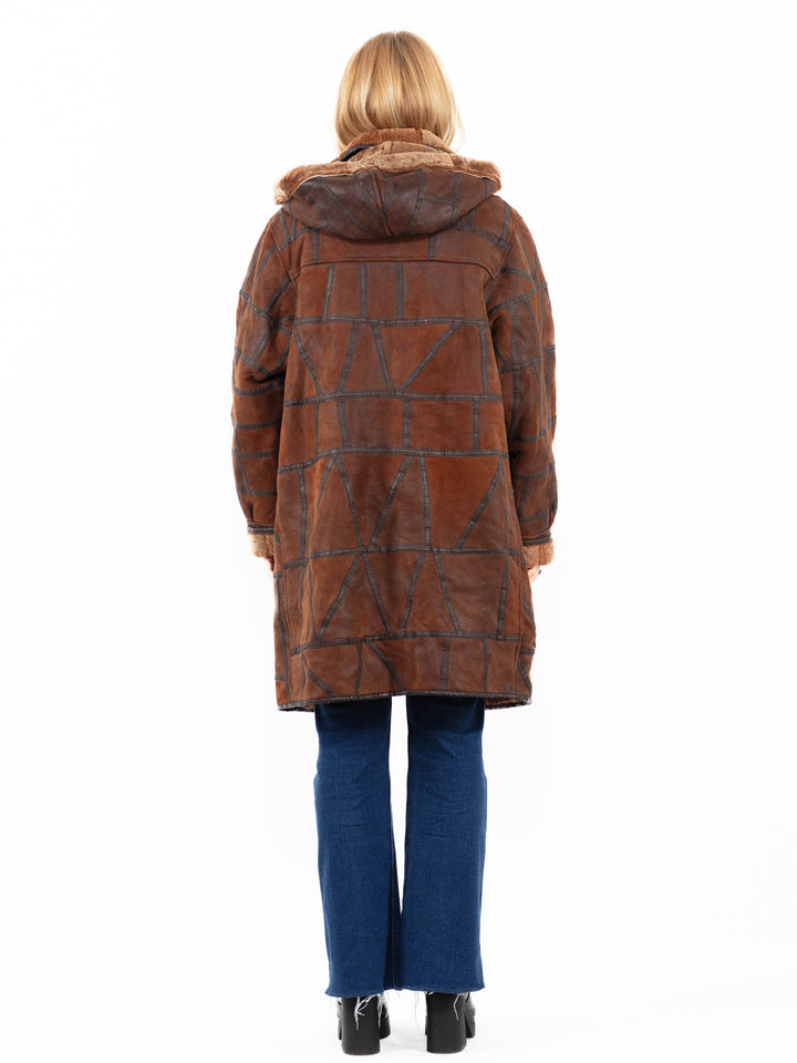 Vintage 90's Women Sheepskin Coat in BrownA0126