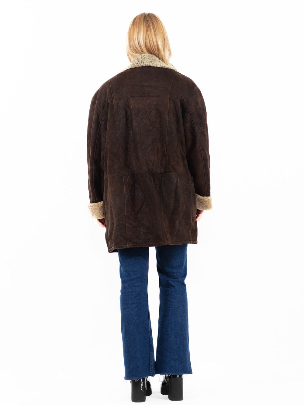 Vintage 90's Women Sheepskin Coat in BrownA0133
