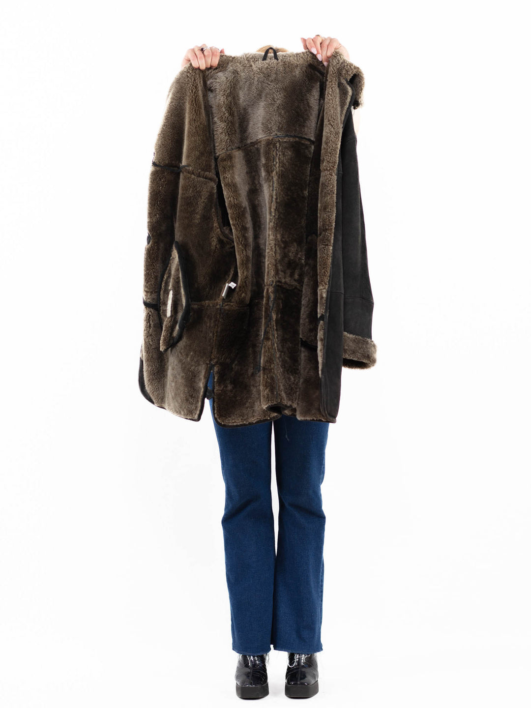 Vintage 90's Women Sheepskin in BlackA0134