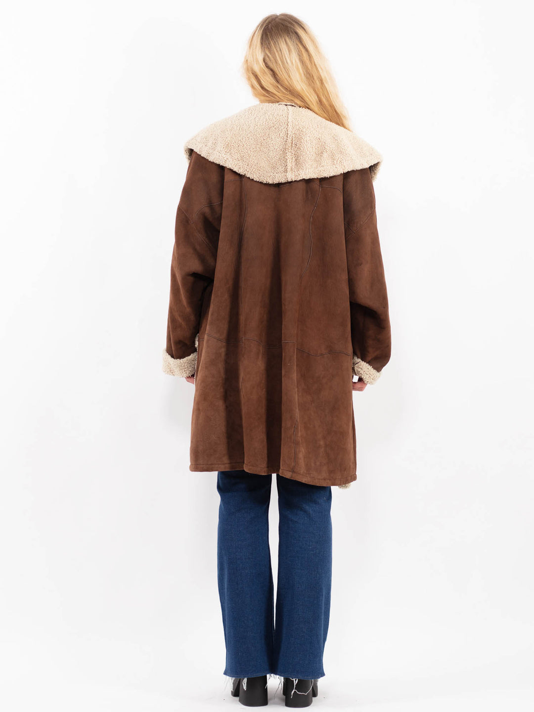 Vintage 90's Women Sheepskin Coat in BrownA0452