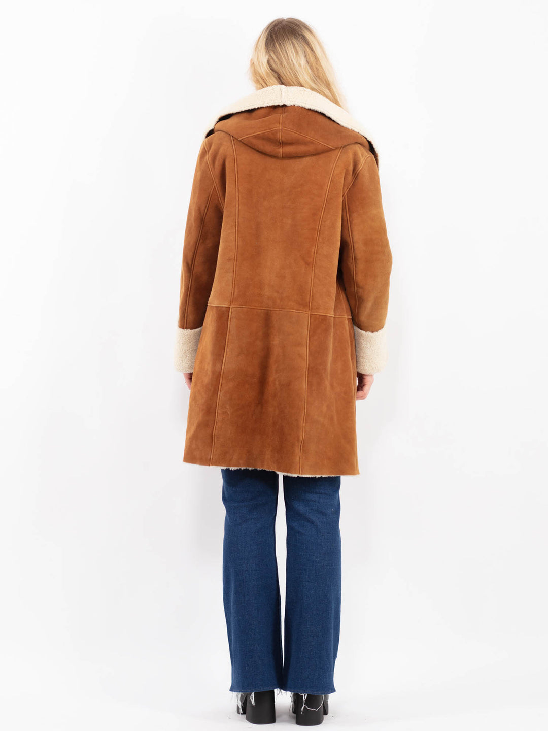 Vintage 90's Women Sheepskin Coat in BrownA0453