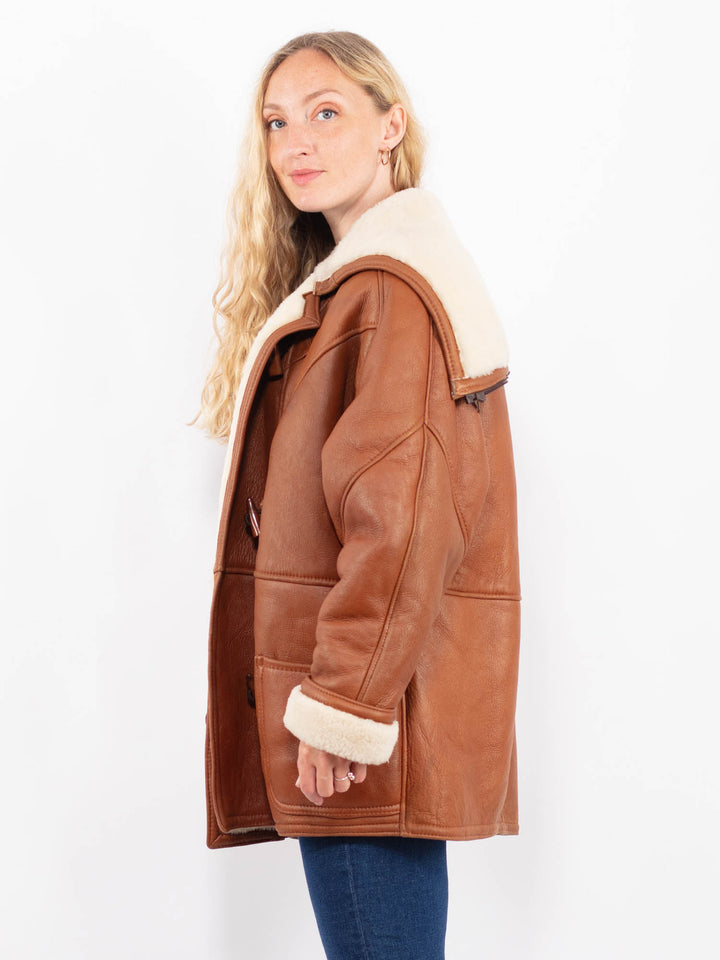 Vintage 90's Women Sheepskin Coat in BrownA0472