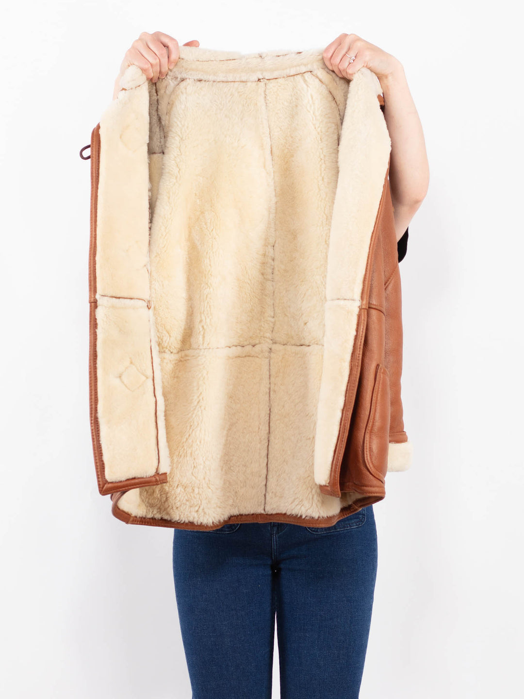 Vintage 90's Women Sheepskin Coat in BrownA0472