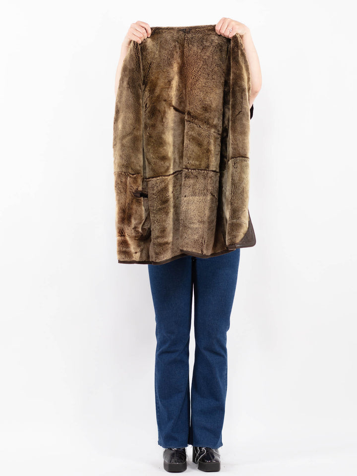 Vintage 90's Women Sheepskin Coat in BrownA0477
