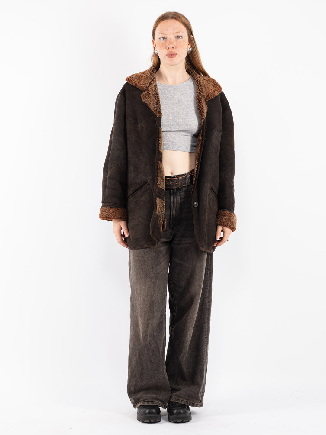 Vintage 90's Women Sheepskin in Brown