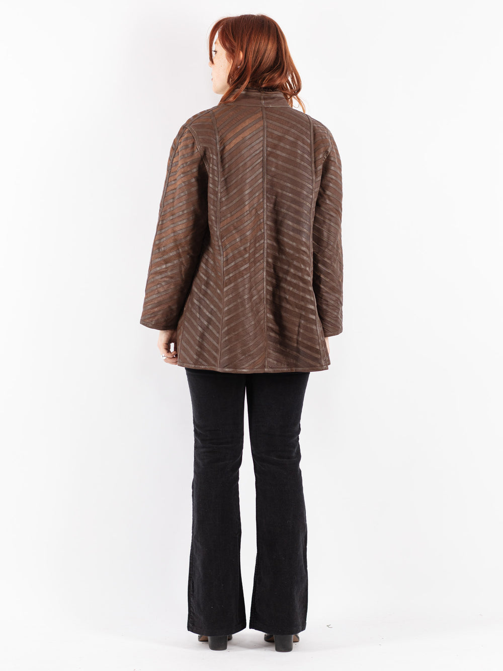 Vintage 90's Women Sheepskin Coat in Brown