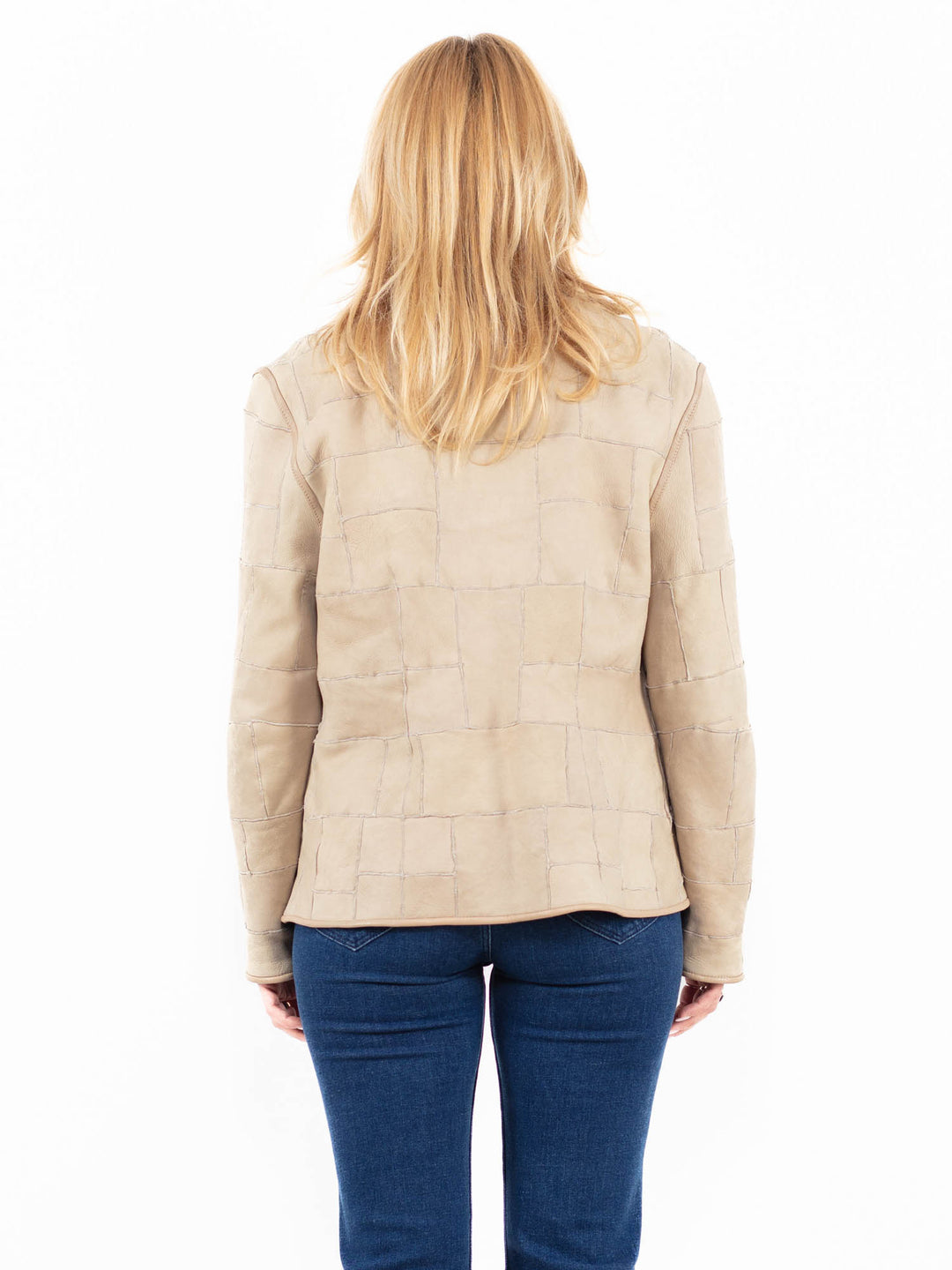 Vintage 90's Women Sheepskin Jacket in BeigeA0038