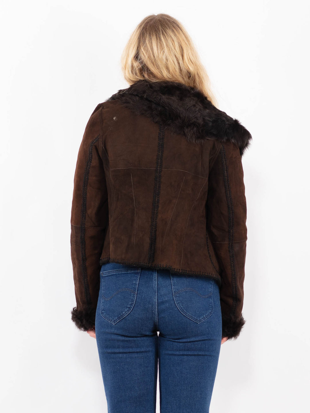 Vintage 90's Women Sheepskin Jacket in BrownA0350