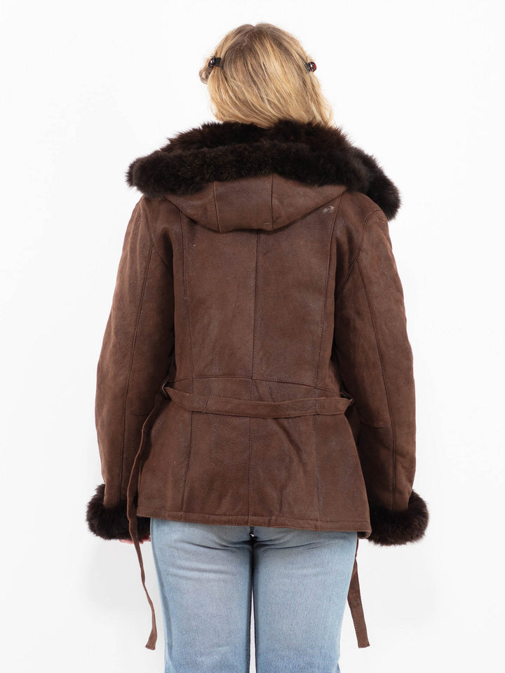 Vintage 90's Women Sheepskin Jacket in BrownA0265